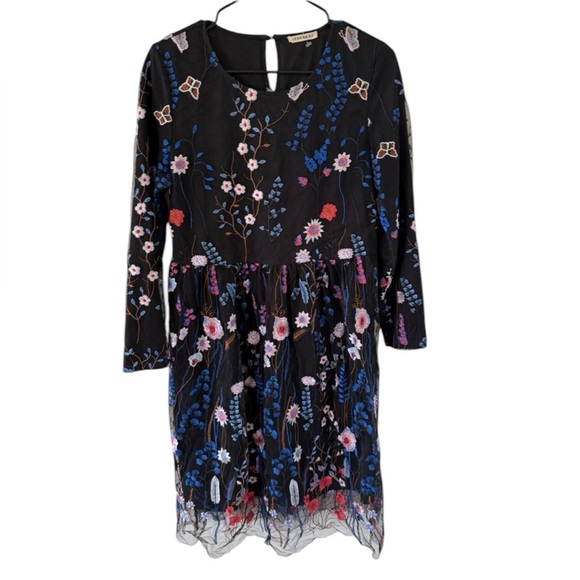 JessaKae Dresses & Skirts - JessaKae Floral & Butterfly Embroidered Dress